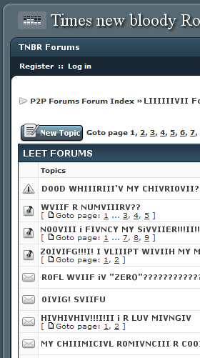 Leet Forum Quite shit actually and not worth posting